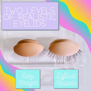 STRAIGHT Eyelash Realistic Eyelids - No Mannequin Head